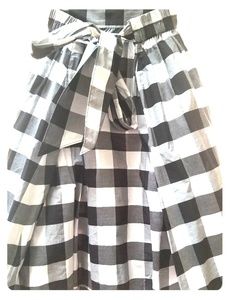 Black and white swag skirt with tie belt